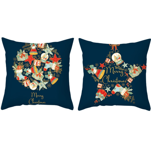 3 PCS Christmas Peach Skin Printing Colorful Sofa Pillowcase Without Pillow Core, Size: 45x45cm(TPR428-20)