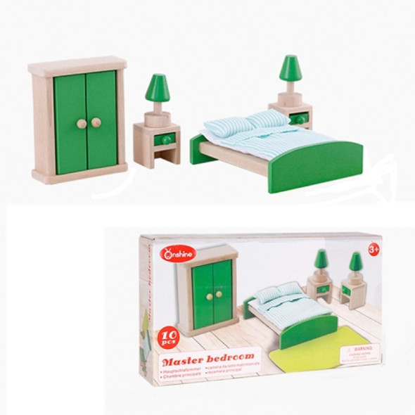 Onshine Pretend Play Scene DIY Role Playing Wooden Furniture Accessories, Style: Master Bedroom