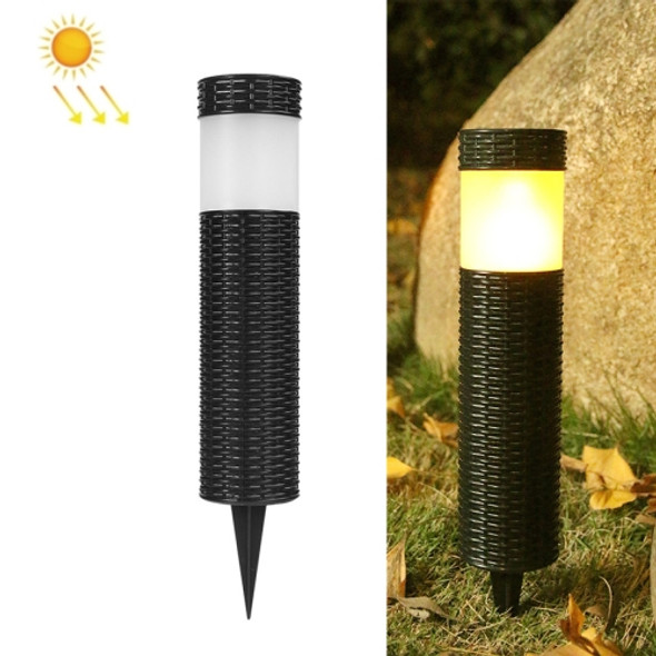 Solar LED Outdoor Waterproof Cylinder Lawn Light, Style: Simulation Flame