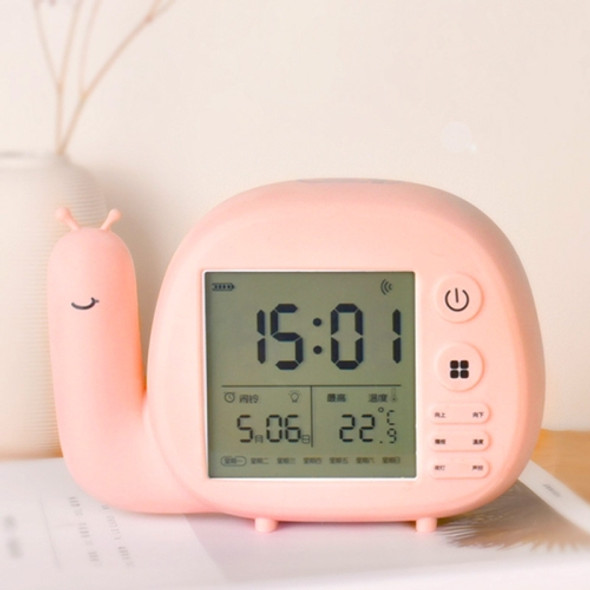 Creative Small Snail Multifunctional Smart Digital Alarm Clock(Pink)