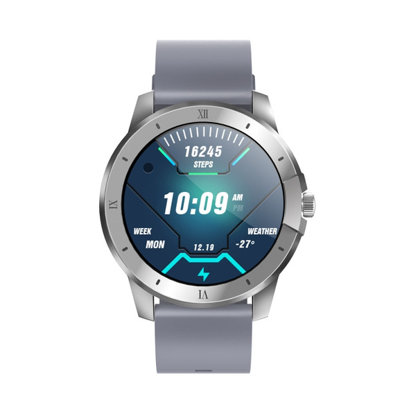 MX12 1.3 inch IPS Color Screen IP68 Waterproof Smart Watch, Support Bluetooth Call / Sleep Monitoring / Heart Rate Monitoring, Style:Silicone Strap(Silver)