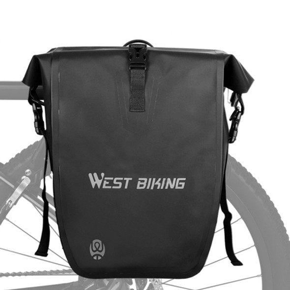 WEST BIKING 25L Mountain Bike Shelf Waterproof Reflective Camel Bag(Black)