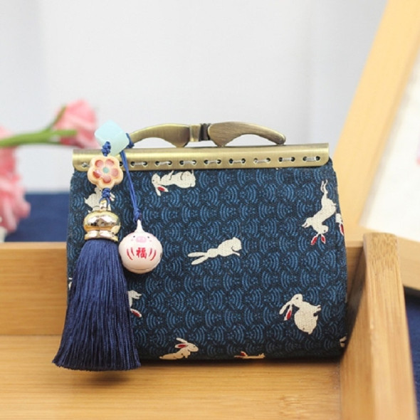 Handmade Cloth and Tuyere Gold Bag Ladies Retro Coin Purse(Blue)