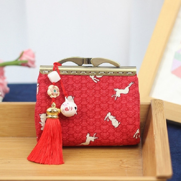 Handmade Cloth and Tuyere Gold Bag Ladies Retro Coin Purse(Red)