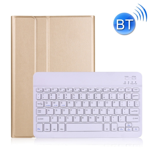 A500 For Samsung Galaxy Tab A7 T500/T505 10.4 inch 2020 Detachable Bluetooth Keyboard Ultrathin Horizontal Flip Leather Tablet Case with Holder & Elastic Band(Gold)