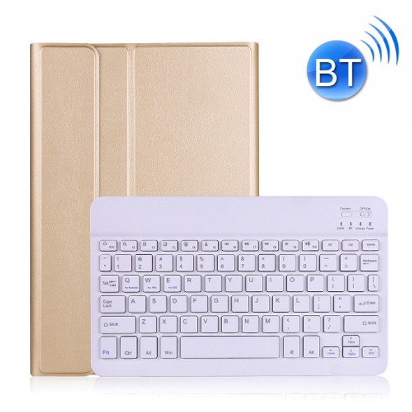 A870 For Samsung Galaxy Tab S7 T870/T875 11 inch Detachable Bluetooth Keyboard Ultrathin Horizontal Flip Leather Tablet Case with Holder & Elastic Band(Gold)