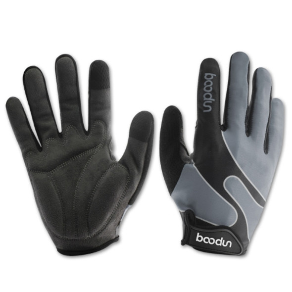 Boodun Bicycle Gloves Long Finger Cycling Glove Sports Outdoor Elastic Touch Screen Gloves, Size: S(Silver)