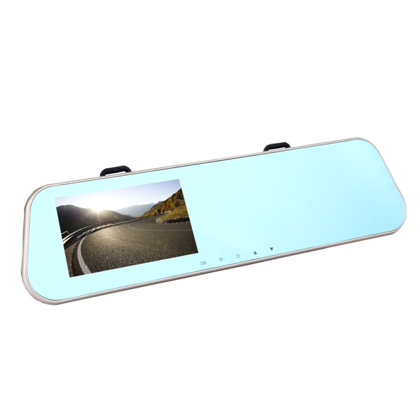 Left Screen Display Rearview Mirror Vehicle DVR, Allwinner Programs, 2 x Cameras 1080P HD 140 Degree Wide Angle Viewing, Support GPS Port/ Motion Detection / Night Vision / TF Card / G-Sensor