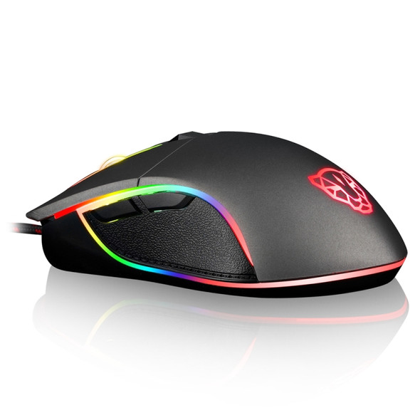 MOTOSPEED V30 Professional Gaming Mouse USB Wired Optical Mouse Adjustable 3500DPI Resolution RGB LED Backlight (Black)