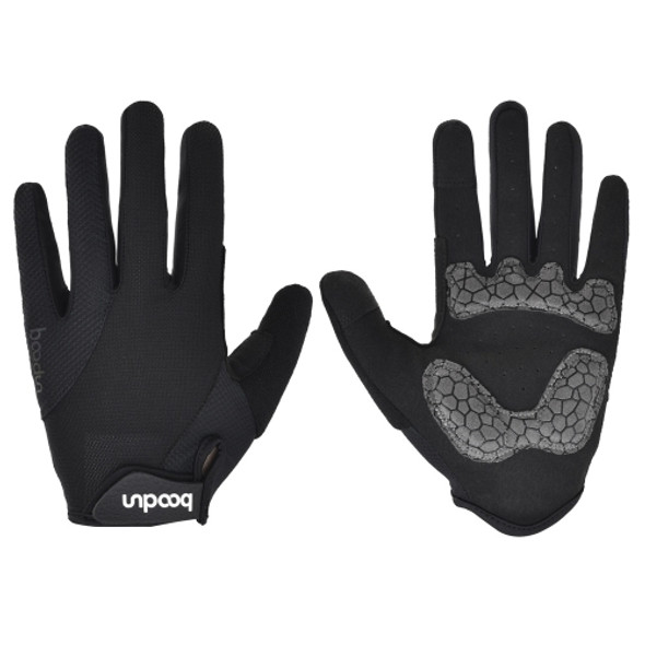 Boodun Riding Gloves Splicing Long Finger Bike Gloves Outdoor Sports Gloves, Size: M(Black)