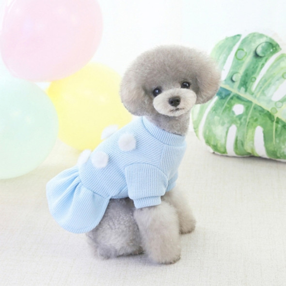 Pet Dog Skirt Pomeranian Bichon Wool Skirt Dog Warm Skirt, Size: XL(Light Blue)