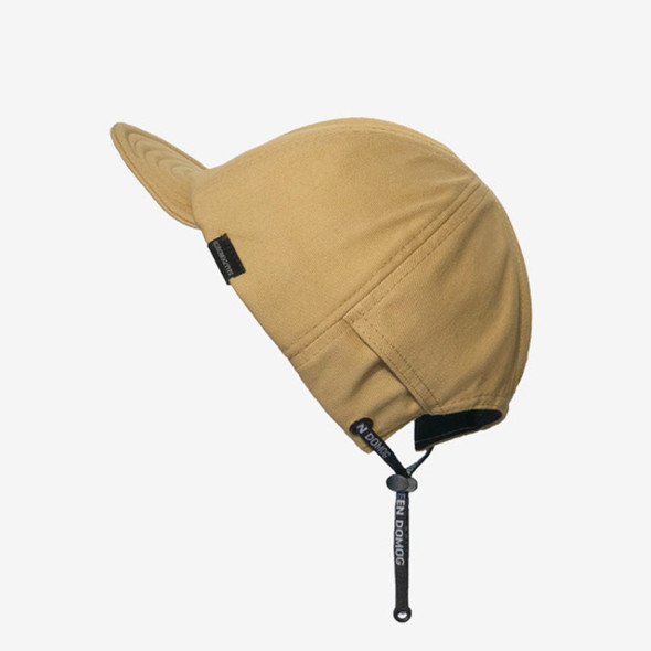 S231 Short Brim Hat Retro Overalls Baseball Cap with Drawstring, Size:One Size(Khaki)