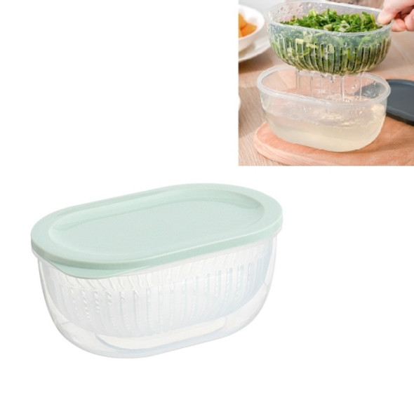 3 PCS Kitchen Chopped Green Onion Storage Box Refrigerator Food Storage Box Transparent Drain Sealed Box(Mint Green)