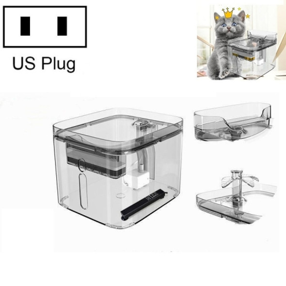 Automatic Circulating Filter Six-Fold Purifying Pet Smart Water Dispenser, Style:Automatic Thermostat(US Plug)