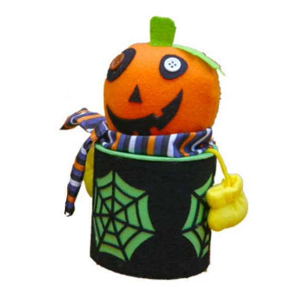 2 PCS Halloween Candy Jar Shopping Mall Kindergarten Halloween Gift Box Halloween Decoration Supplies(Orange Pumpkin)