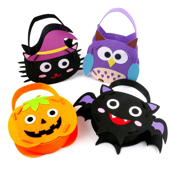 4 PCS Halloween Candy Bag Children Carry Pumpkin Bag Beg Sugar Bag Kindergarten Handmade Diy Gift Bag(Owl)