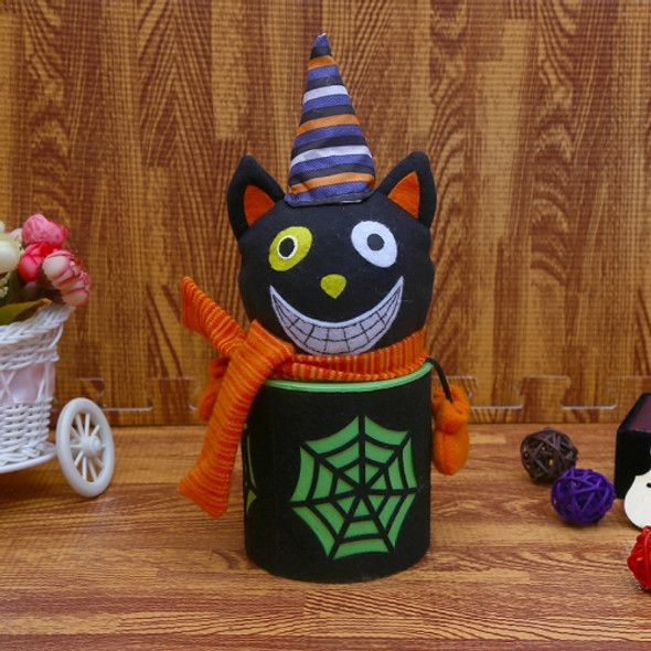 2 PCS Halloween Candy Jar Shopping Mall Kindergarten Halloween Gift Box Halloween Decoration Supplies(Back Cat)