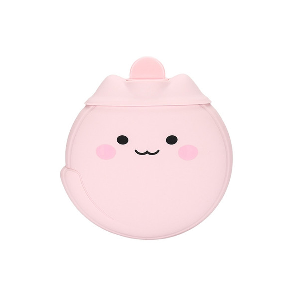 Cartoon Silicone Mini Warm Belly Warm Palace Water Injection Explosion-Proof Warm Water Bag(Coral Powder)