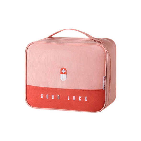 Thickened Large-Capacity Multifunctional Medicine Box Family Portable Storage Bag(Pink)