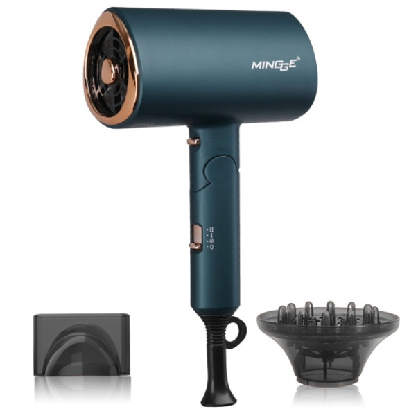 Mingge T1 T Style 1800W High-power Cold Hot Air Wind Fast Drying Folding Hair Dryer, Plug Type:US Plug( Green)