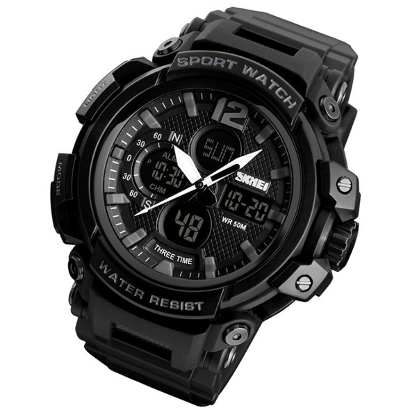 SKMEI 1343 Men Outdoor Sports Waterproof Watch Student Digital Watch(Black)