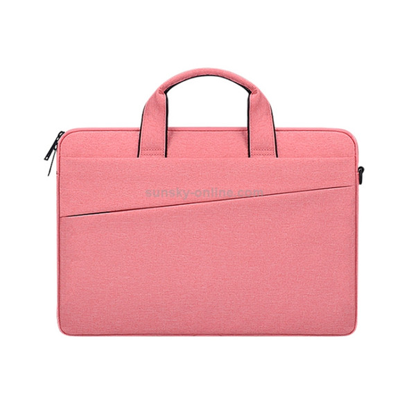 Universal Double Side Pockets Wearable Oxford Cloth Soft Handle Portable Laptop Tablet Bag, For 13.3 inch and Below Macbook, Samsung, Lenovo, Sony, DELL Alienware, CHUWI, ASUS, HP(Pink)