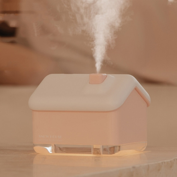 QB2020-008-G1 Mini Snow House Air Humidifier USB Bedroom Christmas Humidifier(Pink)