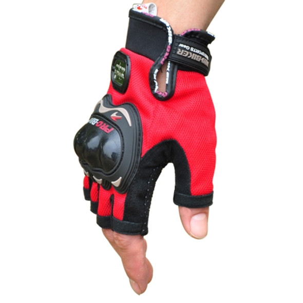 PRO-BIKER PRO01C Outdoor Cycling Glove Motorcycle Anti-Drop Safety Protection Half-Finger Glove, Specification: L(Red)