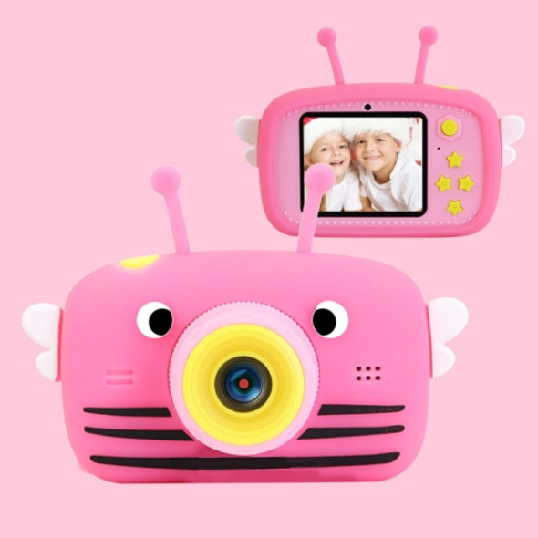 HoneyBee Children Toy Camera HD Front and Rear Dual-lens Camera Cartoon Digital Camera(Red)