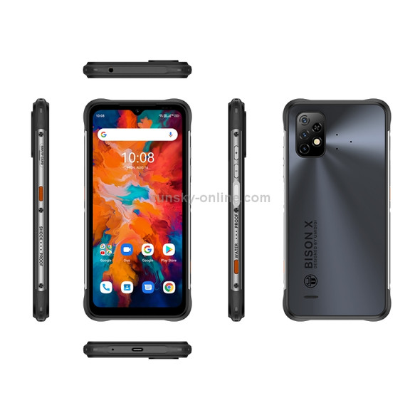 [HK Warehouse] UMIDIGI BISON X10 Rugged Phone, 4GB+64GB, IP68/IP69K Waterproof Dustproof Shockproof, Triple Back Cameras, 6150mAh Battery, Side Fingerprint Identification, 6.53 inch Android 11 MTK Helio P60 Octa Core up to 2.0GHz, OTG, NFC, PTT, Netw