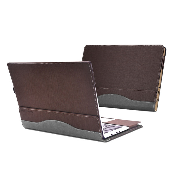 Laptop PU Leather Protective Case For Lenovo Yoga 730-13(Coffee Color)