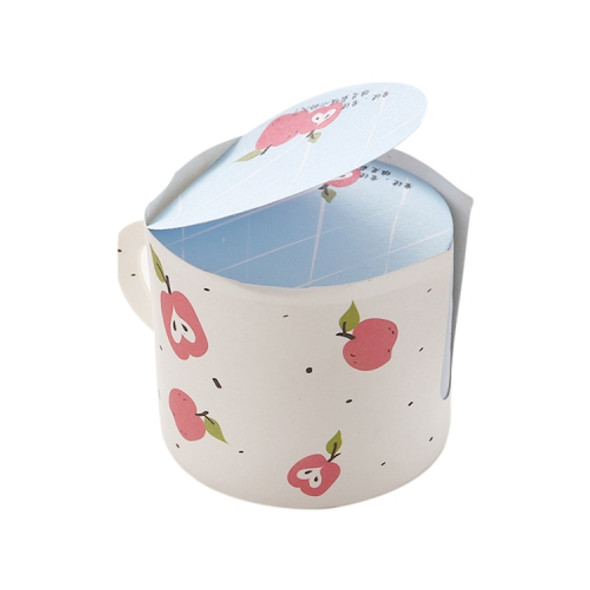 400 Sheets Creative Cute Fruit Cup Shaped Memo Pads Message Note Paper Message Sticky Note(Apple)