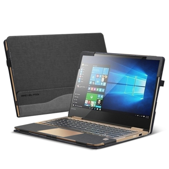 Laptop PU Leather Protective Case For Lenovo Yoga 730-13(Gentleman Gray)