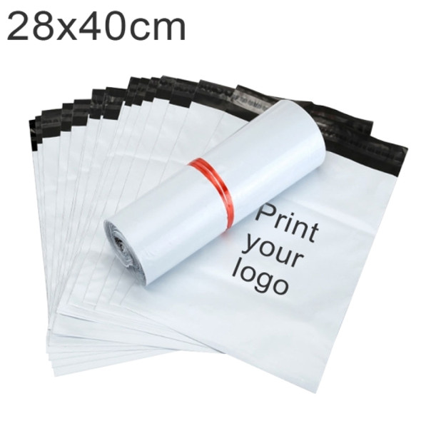 20000 PCS 28x40cm Custom Printed Thick Plastic Courier Bags with Your Logo for Products Packaging & Shipment(White)