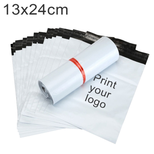 30000 PCS 13x24cm Custom Printed Thick Plastic Courier Bags with Your Logo for Products Packaging & Shipment(White)