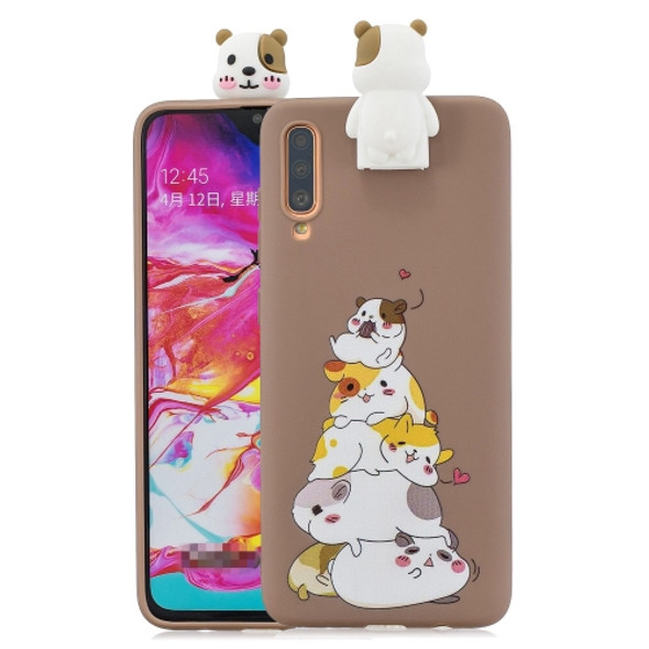 For Huawei P30 Cartoon Shockproof TPU Protective Case with Holder(Hamsters)