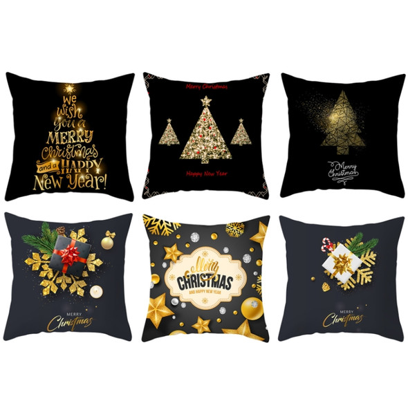 3 PCS Christmas Peach Skin Sofa Pillowcase Cushion Cover Without Pillow Core, Size: 45x45cm(TPR220-25)