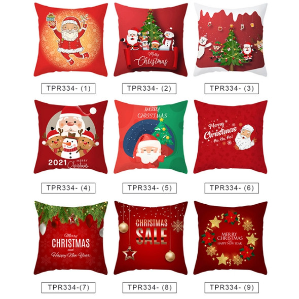 3 PCS Christmas Peach Skin Cartoon Sofa Pillowcase Without Pillow Core, Size: 45x45cm(TPR334-3)