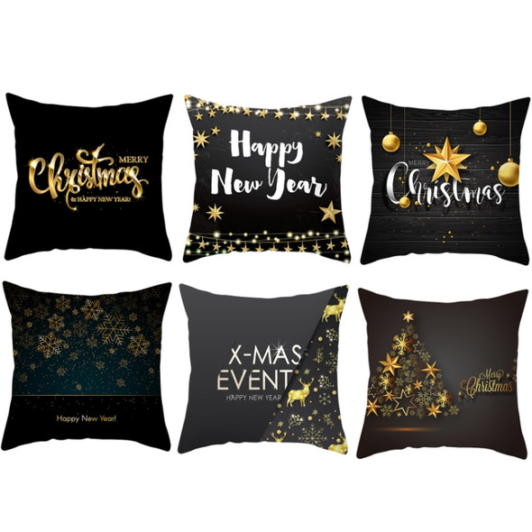 3 PCS Christmas Peach Skin Sofa Pillowcase Cushion Cover Without Pillow Core, Size: 45x45cm(TPR220-24)