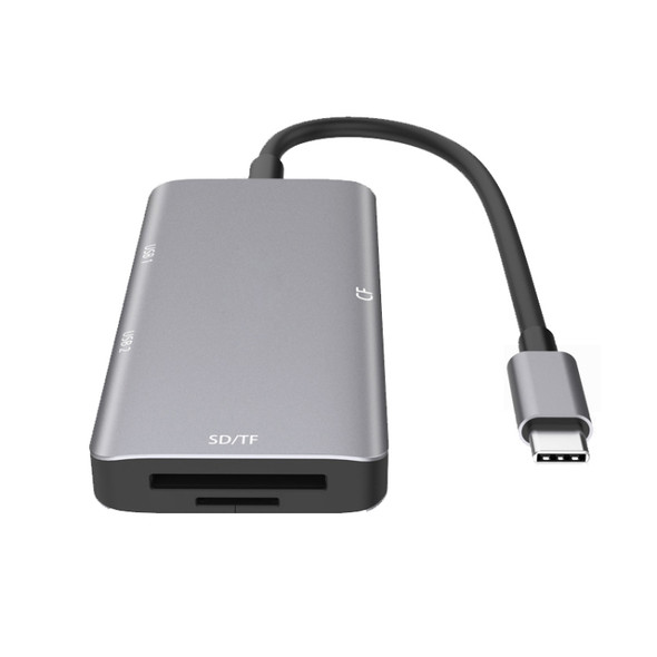 5 in 1 Data Read HUB Adapter with SD / TF / CF Card, Dual USB3.0 Ports