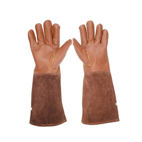 1 Pair Floral Garden Cut-Resistant Leather Gloves, Size: L