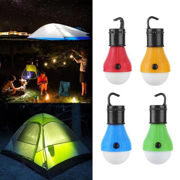 3 LEDs Mini Portable Lantern Tent Light LED Emergency Torch Camping Hanging Hook Flashlight, Package:Card(Green)