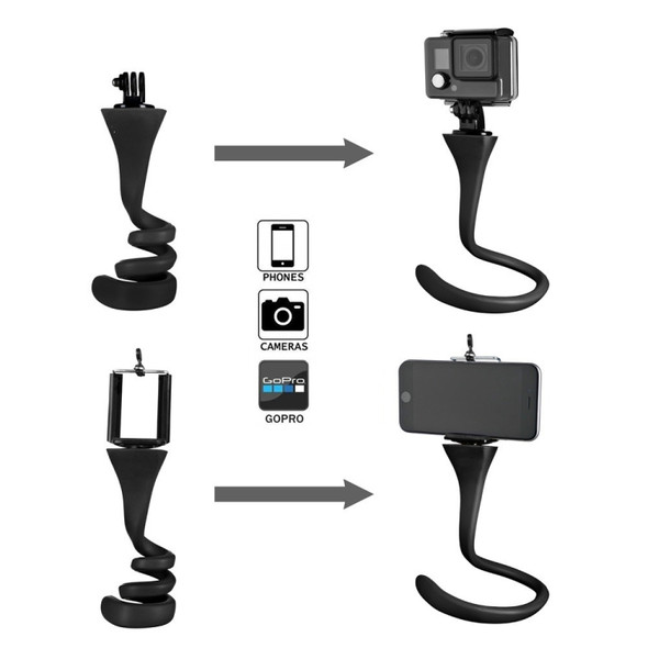 Lazy Mobile Phone Selfie Stick Tripod Creative Camera Bracket Desktop Bedside Multifunctional Phone Clip(Black)