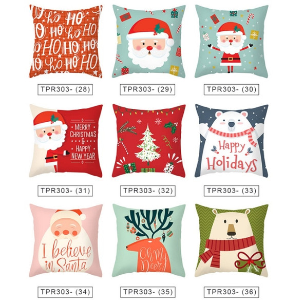 3 PCS Cartoon Christmas Pillow Case Home Office Sofa Cushion Cover Without Pillow Core, Size: 45x45cm(TPR303-34)