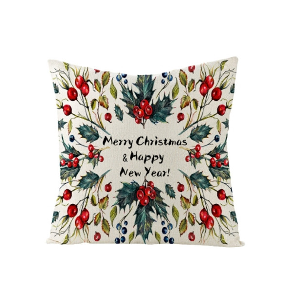 2 PCS Christmas Watercolor Printed Linen Pillowcase Sofa Garland Cushion Cover Without Pillow Core, Size: 45x45cm(JYM106-8)