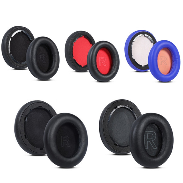 1 Pair Protein Leather Sponge Earphone Cover For Anker Soundcore Life Q30 (Black)