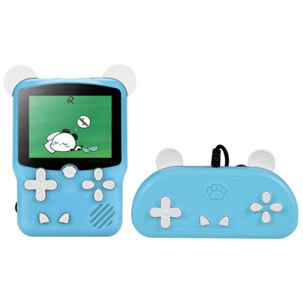 I50 999 in 1 Children Cat Ears Handheld Game Console, Style: Doubles (Blue)