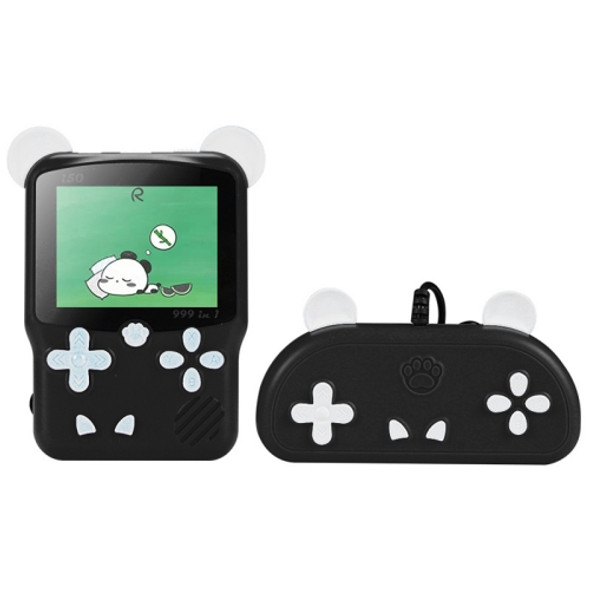 I50 999 in 1 Children Cat Ears Handheld Game Console, Style: Doubles (Black)