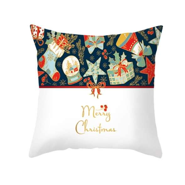 3 PCS Christmas Peach Skin Printing Colorful Sofa Pillowcase Without Pillow Core, Size: 45x45cm(TPR428-1)