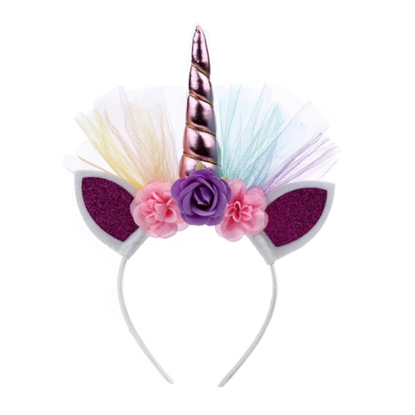2 PCS F006 Unicorn Headband Children Birthday Festival Party Hair Accessories(Pink 2)